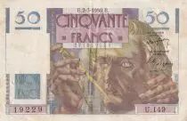 Francia  50 Francs - Le Verrier - 02-03-1950 - Serial U.149 - P.127