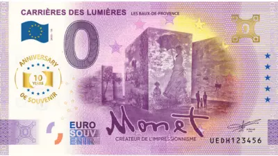 Francia 0 Euro Souvenir - Carri�res Lumi�res - MONET  - Anniversary 10 years- 2025