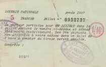 Francia 1/10 Loterie Nationale  - 1937- TTB