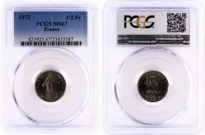 Francia 1/2 Francs Semeuse  - 1973 - PCGS MS 67