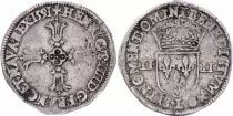 Francia 1/4 Ecu Henri IV -  Silver - 1591  L Bayonne