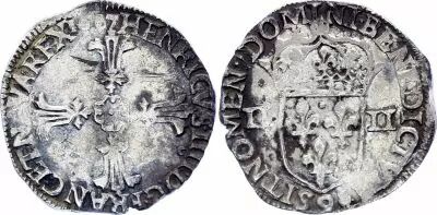 Francia 1/4 Ecu Henri IV - 1607  9 - Argent - Rennes
