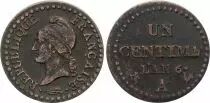 Francia 1 Centime Dupr&eacute; - An 6 A Paris - Small 6