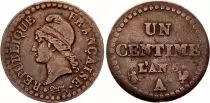 Francia 1 Centime Dupr&eacute; - An 6 A Paris - Small 6
