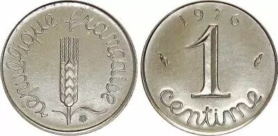 Francia 1 Centime Grain sprig - 1976 - UNC