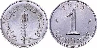Francia 1 Centime Grain sprig - 1980 - UNC