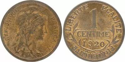 Francia 1 Centime Liberty head - SUP - 1920