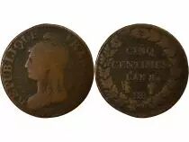 Francia 1 D&eacute;cime - Surfrappe sur 2 d&eacute;cimes  - Dupr&eacute; - Directoire An 4 A Paris (1796)