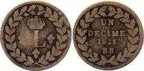 Francia 1 Decime Louis XVIII - Strasbourg Blockade - 1815 BB