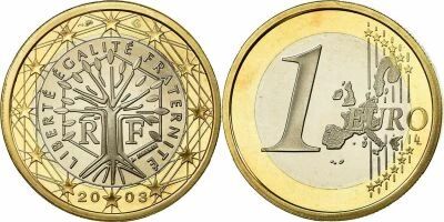 Francia 1 Euro 2003 ? Proof (BE) ? From Official Set