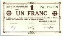 Francia 1 F , Mulhouse Chambre de Commerce, sans s&eacute;rie