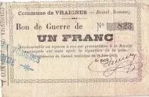 Francia 1 F Vraignes Bon de guerre