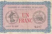 Francia 1 Franc - Belfort Chamber of Commerce - 18-08-1915 - Serial G.107