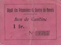 Francia 1 Franc - Bon de cantine - D�p�t des prisonniers de guerre de Nevers