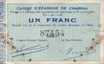 Francia 1 Franc - Cambrai Savings Bank - Serial A2