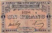 Francia 1 Franc - Chamber of  Commerce - Limoges  17-08-1914 - S&eacute;rie E