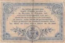 Francia 1 Franc - Chamber of  Commerce - Limoges  17-08-1914