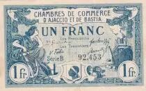 Francia 1 Franc - Chamber of Commerce - Ajaccio et Bastia - 30-04-1917 et 08-01-1918 - S&eacute;rie B