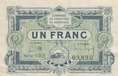 Francia 1 Franc - Chamber of Commerce - Bordeaux - 1920