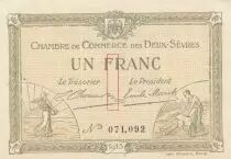 Francia 1 Franc - Chamber of Commerce - Deux-S&egrave;vres - 30-09-1915 - Serial 071