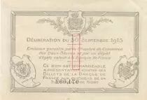 Francia 1 Franc - Chamber of Commerce - Deux-S&egrave;vres - 30-09-1915 - Serial 071