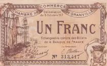 Francia 1 Franc - Chamber of Commerce - Granville -  03-11-1916
