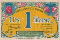 Francia 1 Franc - Chamber of Commerce - Grenoble - 1917 - S&eacute;rie 63