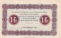 Francia 1 Franc - Chamber of Commerce - Nancy - 09-09-1915 - S&eacute;rie S
