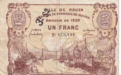 Francia 1 Franc - Chamber of Commerce - Rouen - 3�me s�rie - 17-08-1914