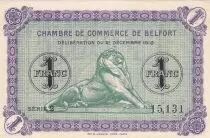 Francia 1 Franc - Chambre de Commerce - Belfort - 2&egrave;me s&eacute;rie - 21-12-1918