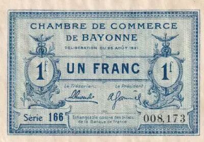 Francia 1 Franc - Chambre de Commerce - Belfort - S�rie A - 12-10-1921