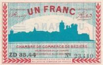 Francia 1 Franc - Chambre de Commerce - B&eacute;ziers -  1918 - S&eacute;rie ZD 35.44