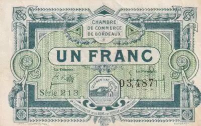 Francia 1 Franc - Chambre de Commerce - Bordeaux - 1920 - S�rie 213