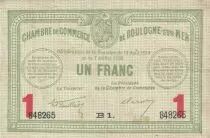 Francia 1 Franc - Chambre de commerce - Boulogne sur Mer - 14-08- 1914 - S&eacute;rie B1