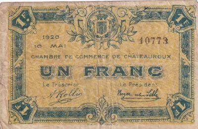 Francia 1 Franc - Chambre de Commerce - Ch�teauroux - 1920