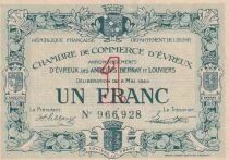 Francia 1 Franc - Chambre de Commerce - &Eacute;vreux - 11-01-1917