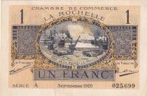 Francia 1 Franc - Chambre de Commerce - La Rochelle - Septembre 1920 - S&eacute;rie A