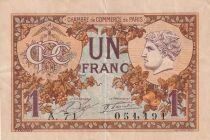 Francia 1 Franc - Chambre de commerce - Paris - 10-03-1920 - S&eacute;rie A.71