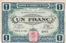 Francia 1 Franc - Chambre de commerce de Calais - 1915 - Serial U.121 - P.36-15