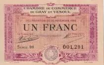 Francia 1 Franc - Chambre de commerce de Gray et Vesoul - 1920 - Serial 96 - P.62-17