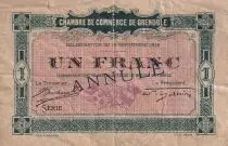 Francia 1 Franc - Chambre de commerce de Grenoble - Annul&eacute; - P.63-7