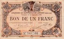 Francia 1 Franc - Chambre de commerce de Lorient - 1915