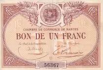 Francia 1 Franc - Chambre de commerce de Nantes - Serial U - P.88-5