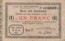 Francia 1 Franc - City of Saint-Quentin - 20-08-1915 - Serial E