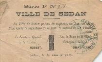 Francia 1 Franc - City of Sedan - 15-01-1916