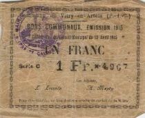 Francia 1 Franc - City of Vitry-en-Artois - 13-04-1915
