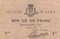 Francia 1 Franc - City of Wassy - January 1916