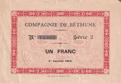 Francia 1 Franc - Compagnie de B�thune - 01-01-1915 - S�rie 2