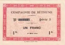 Francia 1 Franc - Company of B&eacute;thune - 01-03-1916 - Serial 3