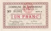 Francia 1 Franc - Cornimont- 1915 - Serial A - P.88-13